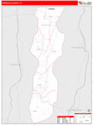 Grand Isle County, VT Digital Map Red Line Style